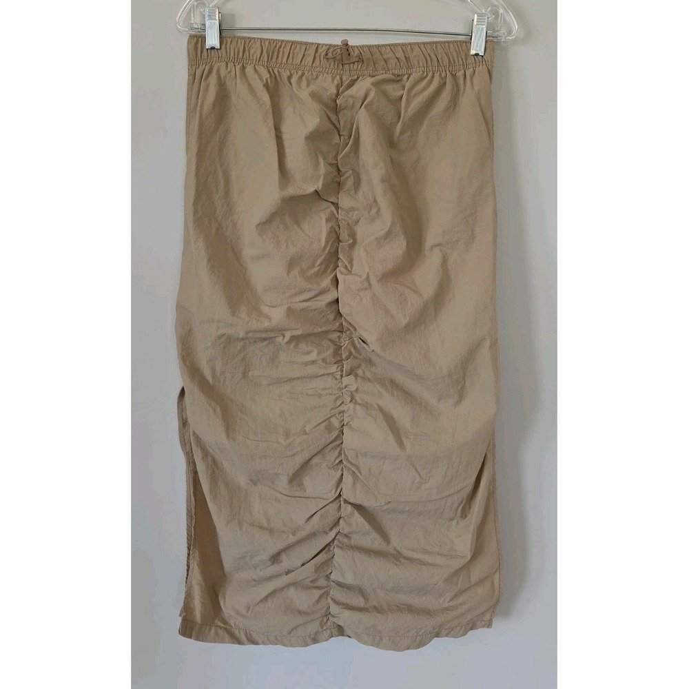 Love Tree Parachute Skirt Tan Side Slits Pockets Womans Size Large